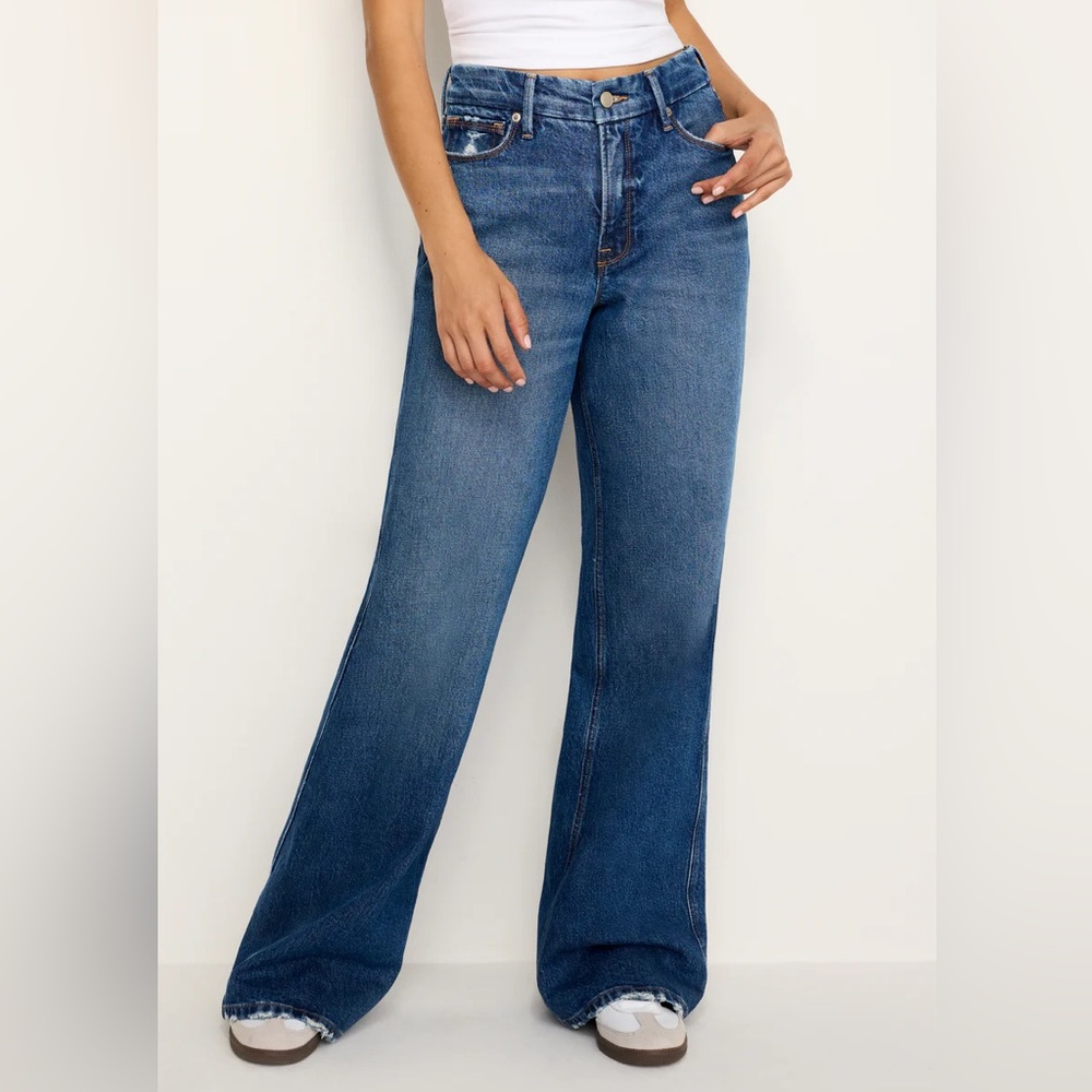*New* Good American Good Skate Wide Leg Jeans sz 8